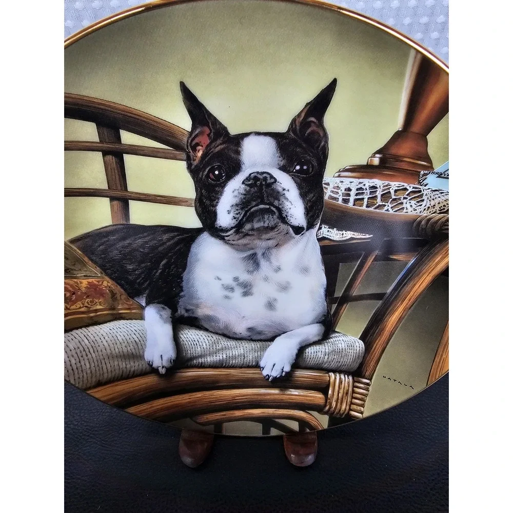 Danbury Boston Terriers Plate 'Nap Time' By Dan Hatala